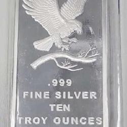 10 Troy Ounces Bar .999 Fine Silver