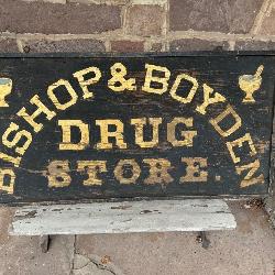 1880s Smaltz & Gold Gilt RX Sign