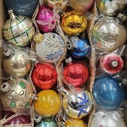 Vintage Christmas ORNAMENTS Taped In Box