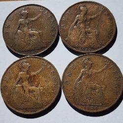 4 United Kingdom Pennies