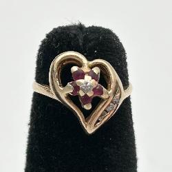 Vintage 14K Diamond & Ruby Ring