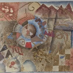 Engraved & Painted Decorative Wood Panel