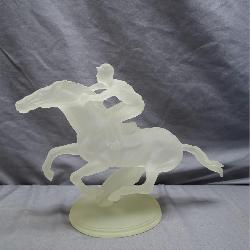 Translucent Horse and Rider Sculpture