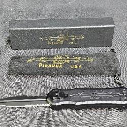 Piranha Excalibur OTF Black Tactical Serrated