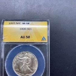 1935 ANACS AU58 Walking Liberty Half Dollar