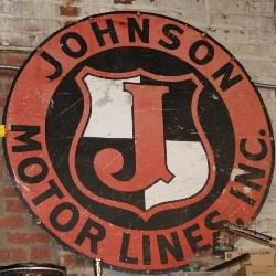 Johnson Motor Lines Inc. Metal Sign 4' diameter