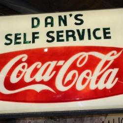 Dan's Self Service Lighted Coca Cola Sign two