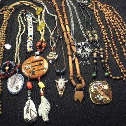 NATIVE AMERICAN INDIAN BEADED & SHELL NECKLACES