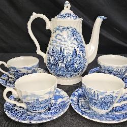 Myott Royal Mail Blue Stagecoach Coffee Service