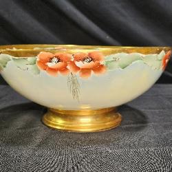 Large Limoges France Porcelain Fruit / Punch Bowl