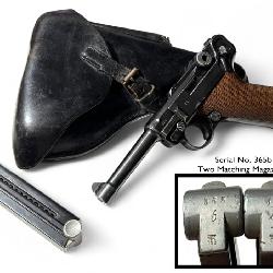 Exceptional Mauser Luger P08 Rig with 2 Matching Magazines
