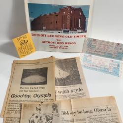 1980 Detroit Red Wings Olympia Stadium Last Game Program/Tickets/Clippings