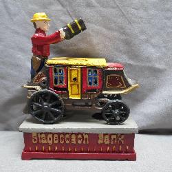 Stagecoach Cast Iron Mechanical Bank
