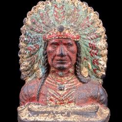 Cast Iron Figural Chief Doorstop