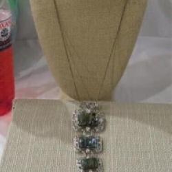 ABALONE SHELL SILVER TONE PENDANT