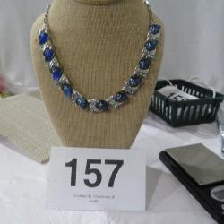 VTG SIGNED STAR RHINESTONE & LEAF NECKLACE