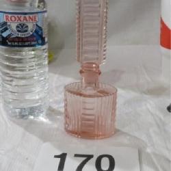 VTG ART DECO PINK GLASS PERFUME BOTTLE
