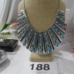 VTG CHUNKY HEAVY SILVER TONE FAUX