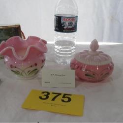 FENTON HAND PAINTED TULIP SCROLL