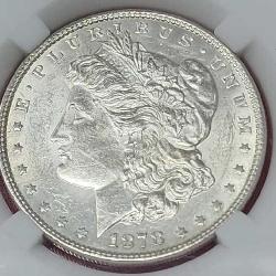 1878-7FT Rev 78 Morgan Silver Dollar  AU55