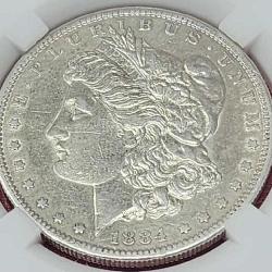 1884-S Morgan Silver Dollar  EF45