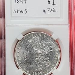 1897 Morgan Silver Dollar  MS65