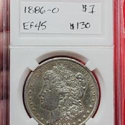 1886-O Morgan Silver Dollar  EF45