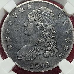 1836 LF Capped Bust Half Dollar VF35