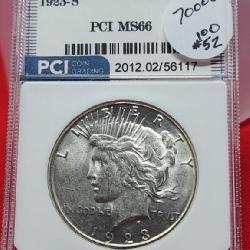 Graded 1923-S Peace Silver Dollar MS66