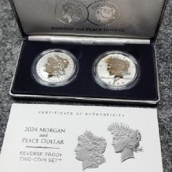 2024 Morgan & Peace Reverse Proof 2- Coin Set