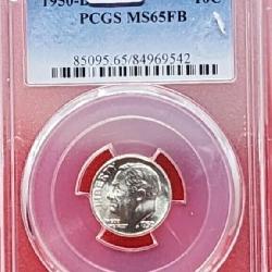 Graded 1950- D Roosevelt  Dime MS65FB