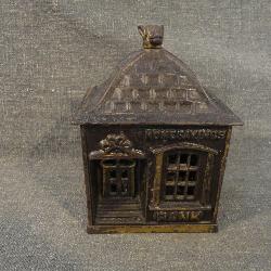 Antique Cast Iron J.E. Stevens Home Savings Bank