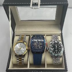 (3) HIGH END MENS WRIST WATCH COLLECTION WITH CASE