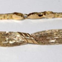 14kt yellow gold woven crossover bracelet