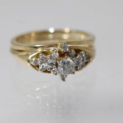 14kt yellow gold bridal set/wedding size 7.5,