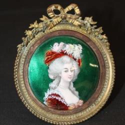 Gorgeous French Exc, Cond. Enamel portrait