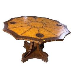 DREXEL HERITAGE MAHOGANY LEATHER TOP PEDESTAL