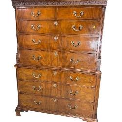 18TH CENTURY MAHOGANY CHIPPENDALE CHEST ON CHEST