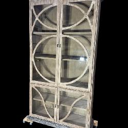 FRENCH COUNTRY OAK TAUPE 2 PC DISPLAY CABINET