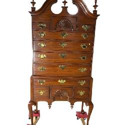 HENKEL HARRIS SOLID CHERRY CHIPPENDALE HIGHBOY