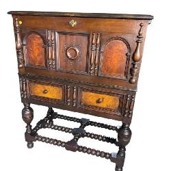EARLY 20TH CENTURY WALNUT DROP FRONT SECRETARY
