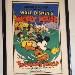 Mickey Mouse 'Touchdown!' Serigraph- Autographed