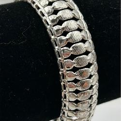 Milor Italy Sterling Silver Wide Link Bracelet