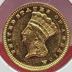 1862 Large Indian Head Gold Dollar