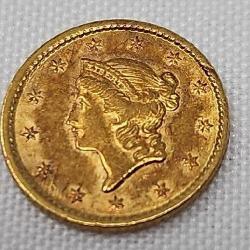 1851 Liberty head gold dollar coin
