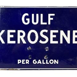 Gulf Kerosene Porcelain Pricer Sign