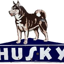 Husky Porcelain Gas Station Sign