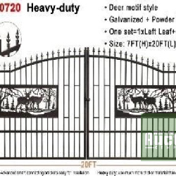 Deer motif style Galvanized + Powder Coating One set=1xLeft Leaf+1xRight Leaf Size: 7FT(H)x20FT(L)