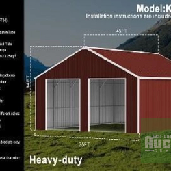 45FTx25FT Double Garage Steel Barn Shed - Model # K4525G