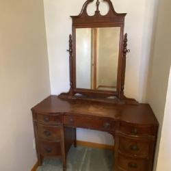 Mengel older vanity dresser with mirror 48 inches